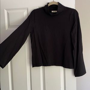 Madewell Black mockneck bell sleeve